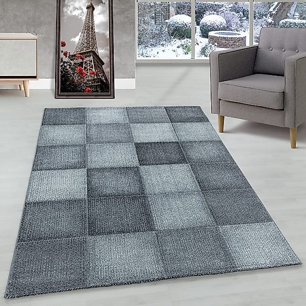 Carpettex Frisé-Teppich Kariert Design, Läufer, Höhe: günstig online kaufen