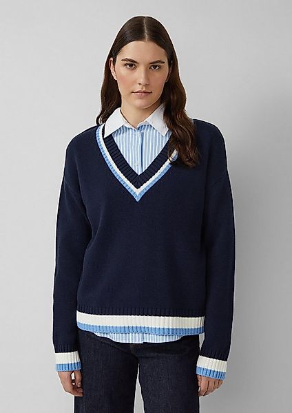 s.Oliver Longpullover Strickpullover Strickpullover aus Baumwollmix mit tie günstig online kaufen