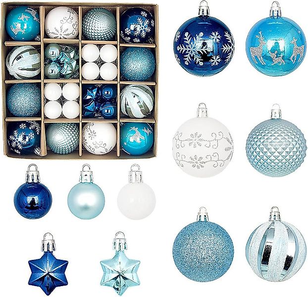 Coonoor Weihnachtsbaumkugel Weihnachtskugeln, 44 Stücke Weihnachtskugeln Ku günstig online kaufen