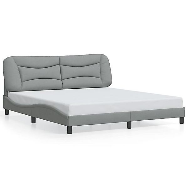 vidaXL Bettgestell, Bettrahmen mit Kopfteil Dunkelgrau 180x200 cm Stoff günstig online kaufen