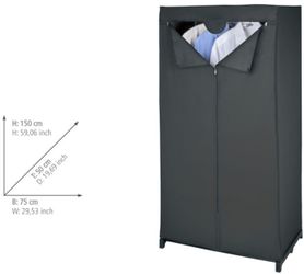 WENKO Stoffschrank "Modell Deep Black" mit Kleiderstange & Reißverschluss, günstig online kaufen