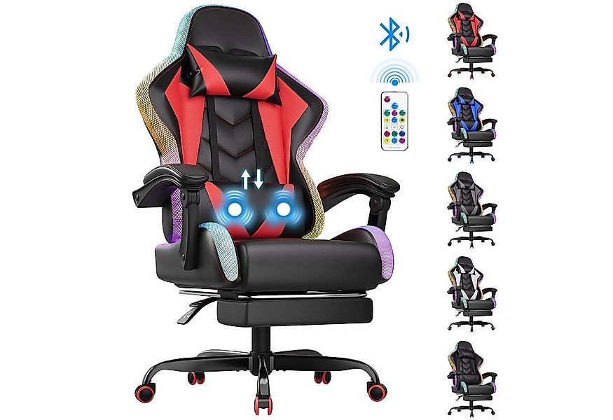 HOMALL Gaming-Stuhl Gaming Chair,Massage,Bürostuhl,Gaming Stuhl (Die LED-Be günstig online kaufen