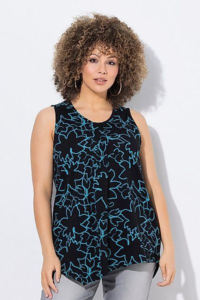 Ulla Popken Longtop Top Biesen A-Linie Zipfelsaum Rundhals ärmellos günstig online kaufen