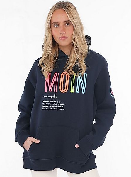Zwillingsherz Sweat-Hoodie, mit aufgesticktem "MOIN"-Schriftzug in Neonfarb günstig online kaufen