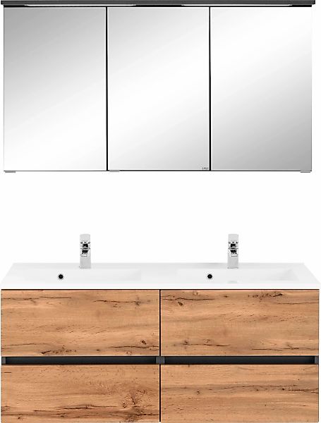 welltime Badmöbel-Set "Lucca" 2 Stk. tlg. Doppelwaschtisch, Breite 120 cm günstig online kaufen