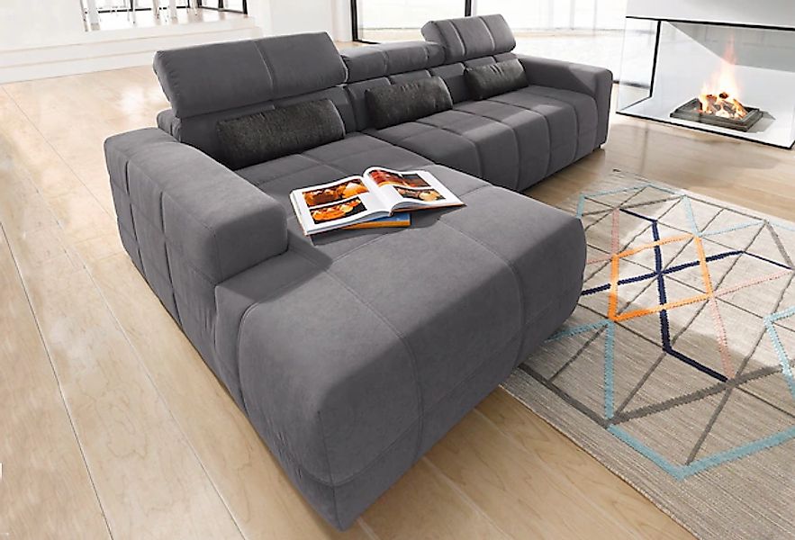 DOMO collection Ecksofa »Brandon B/T/H: 289/177/80 cm, whlw. mit Sitztiefen günstig online kaufen