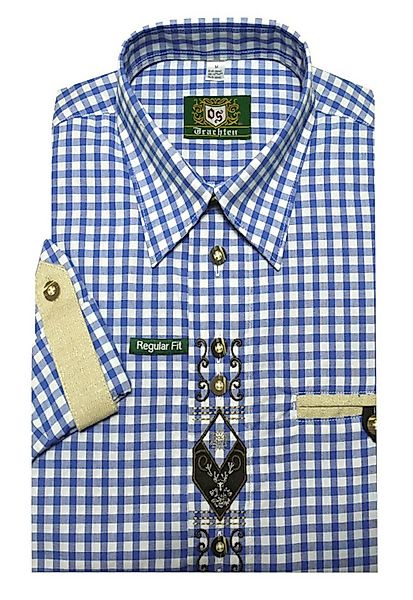 OS Trachten Trachtenhemd TH-0102 Stickerei Krempelarm Kentkragen, Regular F günstig online kaufen