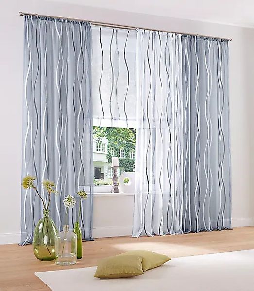 my home Gardine »Dimona«, (2 St.), 2er-Set, Bestseller, Polyester, Wellen günstig online kaufen