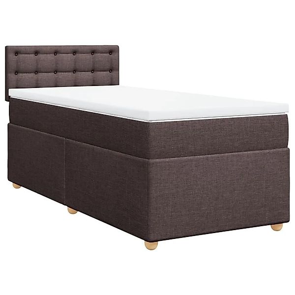 vidaXL Boxspringbett mit Matratze Dunkelbraun 100x200 cm Stoff 3286608 günstig online kaufen