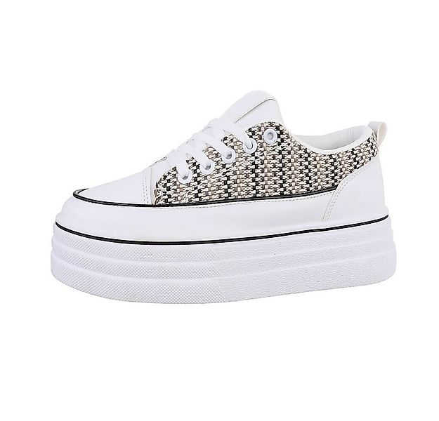 Ital-Design Damen Low-Top Freizeit Sneaker Flach Sneakers Low in Weiß günstig online kaufen