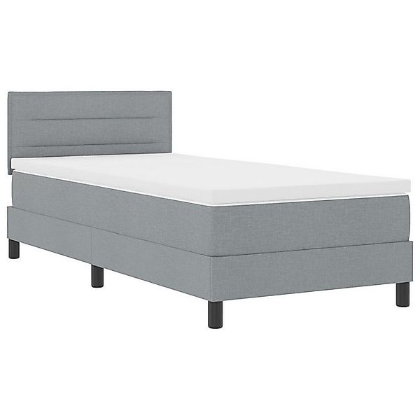 vidaXL Bett Boxspringbett mit Matratze Hellgrau 90x190 cm Stoff (1-tlg) günstig online kaufen