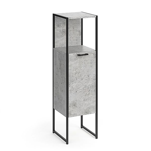 Vicco Midischrank Fyrk Beton/Schwarz 33 x 121 cm günstig online kaufen
