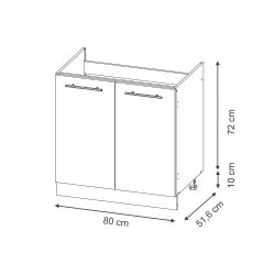 Vicco Spülenunterschrank Fame-Line, Hellblau-grau/Anthrazit, 80 cm, günstig online kaufen