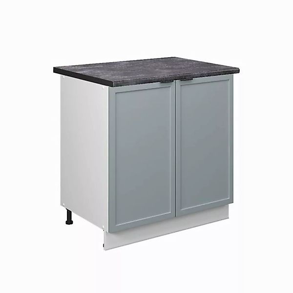 Vicco Spülenunterschrank Fame-Line, Hellblau-grau/Weiß, 80 cm mit Regal, AP günstig online kaufen