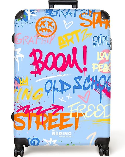 NoBoringSuitcases.com© Hartschalen-Trolley Bunter Graffitidruck mit Text günstig online kaufen