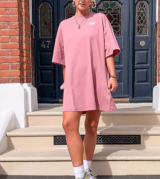 The North Face – T-Shirt-Kleid in Rosa, exklusiv bei ASOS günstig online kaufen