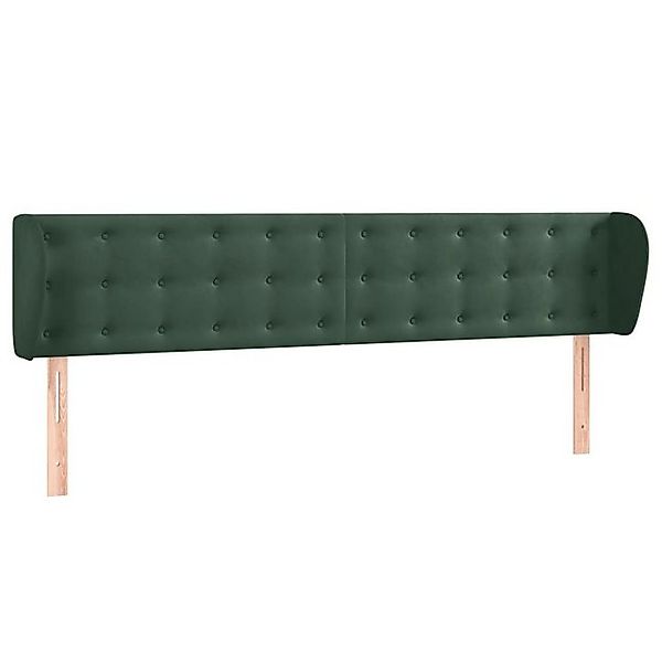 vidaXL Bett, Kopfteil mit Ohren Dunkelgrün 183x23x78/88 cm Samt günstig online kaufen