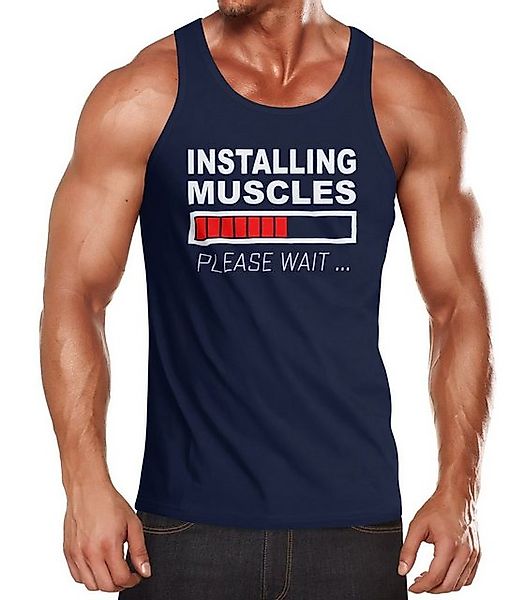 Tanktop Herren Tanktop Installing Muscles Please Wait Fitness Gym Bodybuild günstig online kaufen