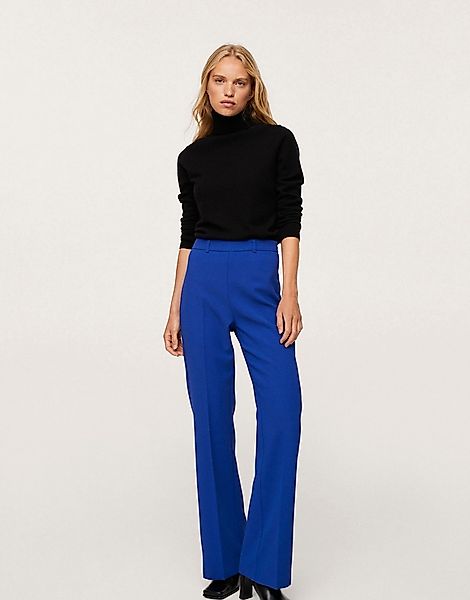 Mango – Elegante Hose mit geradem Bein in Blau günstig online kaufen