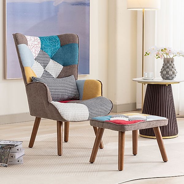 Relaxsessel mit Hocker, komfortables Sitzmöbel mit Fußstütze, Stuhl und Fuß günstig online kaufen