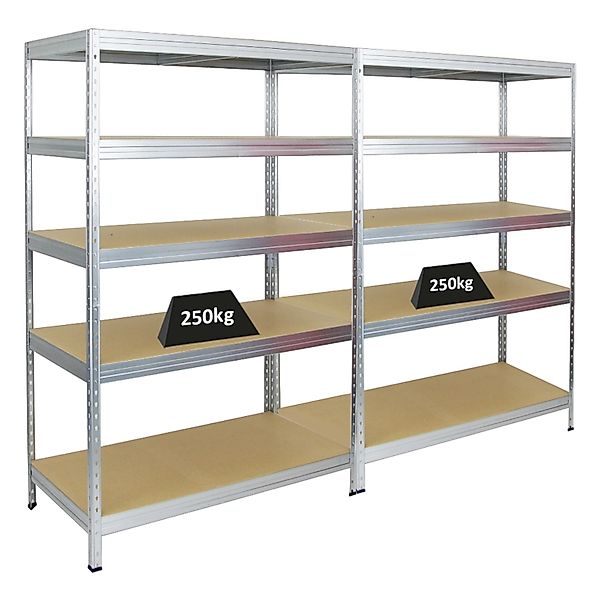 PROREGAL Mega Deal 2x Schwerlastregal Rivet HxBxT 180 x 120 x 60 cm Fachlas günstig online kaufen