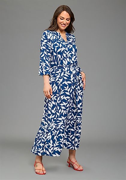 Laura Scott CURVE Maxikleid mit Volantsäumen und Two-Tone-Print günstig online kaufen