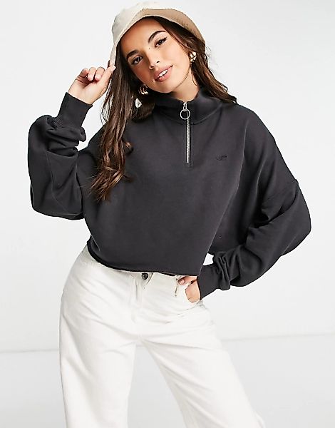 Hollister – Sweatshirt in Schwarz mit Reißverschluss günstig online kaufen