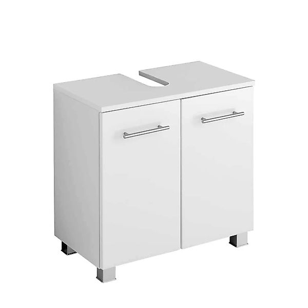 Waschbeckenschrank in Hochglanz Weiß 60 cm breit günstig online kaufen