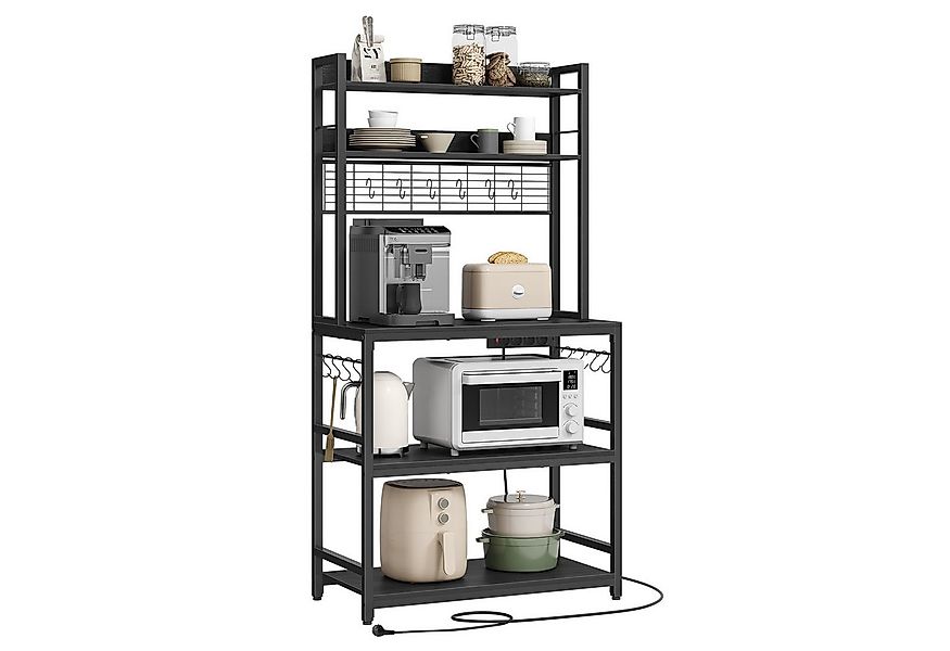 VASAGLE Standregal, Küchenregal mit Steckdosen, 14 Haken, 40 x 80 x 170 cm günstig online kaufen