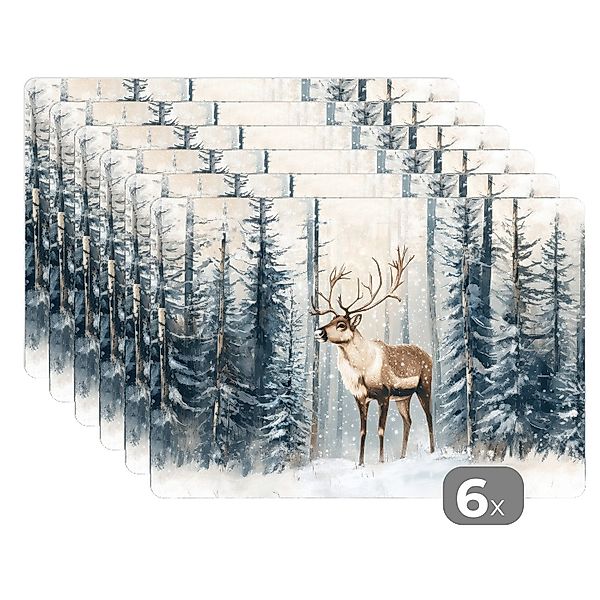 MuchoWow Platzset Rentier - Schnee - günstig online kaufen