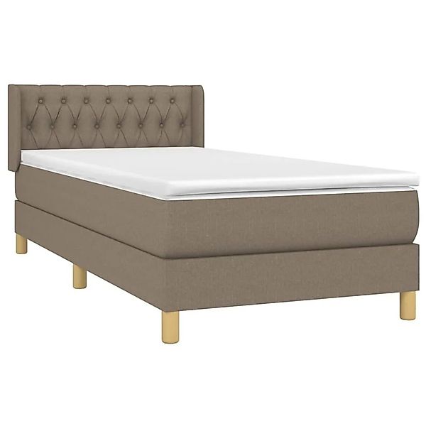 vidaXL Boxspringbett mit Matratze Taupe 90x200 cm Stoff 3130485 günstig online kaufen