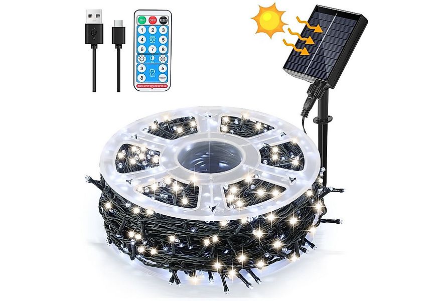Clanmacy LED-Lichterkette LED Solar Lichterkette Solarleuchten Außen Weihna günstig online kaufen