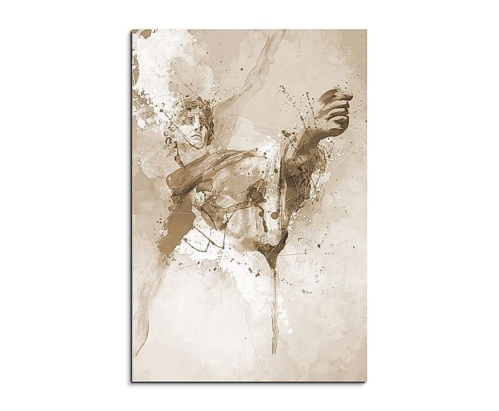 Sinus Art Leinwandbild Griechische Statue I 90x60cm Aquarell Art Leinwandbi günstig online kaufen