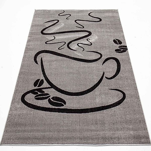 Vimoda Teppich Küchenteppich Grau Trendiger Kaffee günstig online kaufen