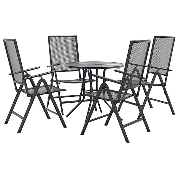 vidaXL Gartenstuhl-Set 5-Tlg Verstellbar Pulverbeschichteter Stahl 3283761 günstig online kaufen