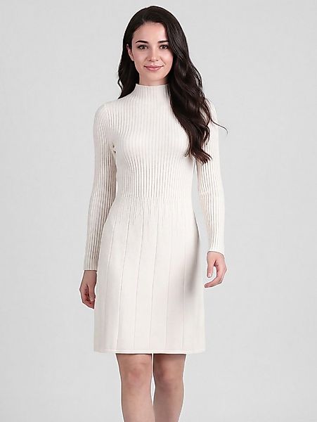 PEKIVESSA Strickkleid Kurzes Rippstrick-Kleid tailliert mit ausgestelltem R günstig online kaufen