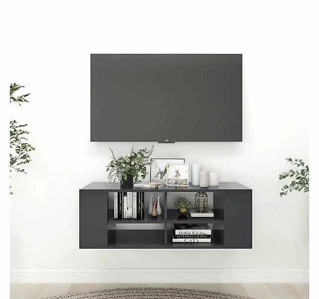 furnicato TV-Schrank TV-Wandschrank Grau 102x35x35 cm Holzwerkstoff günstig online kaufen