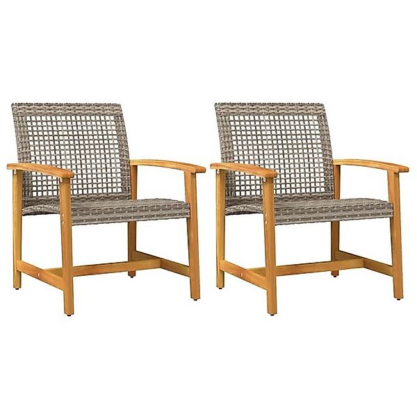 vidaXL Sofaelement Gartenstühle 2 Stk. Grau günstig online kaufen