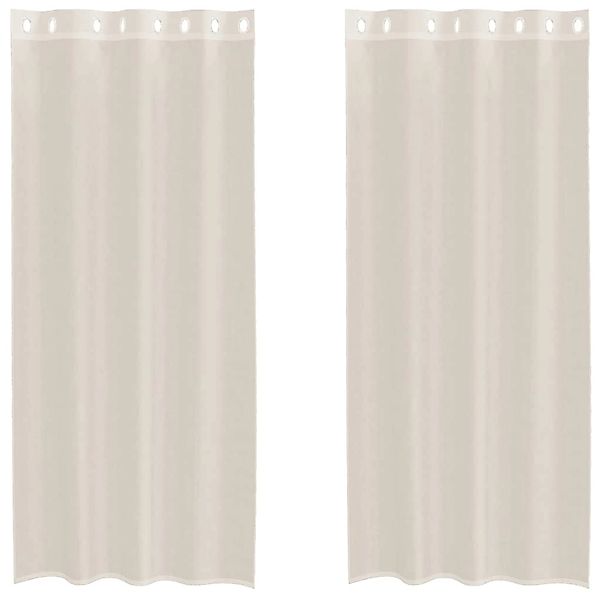 vidaXL Voile Vorhänge mit Ösen 2 Stk Creme 140x245 cm 4102074 günstig online kaufen
