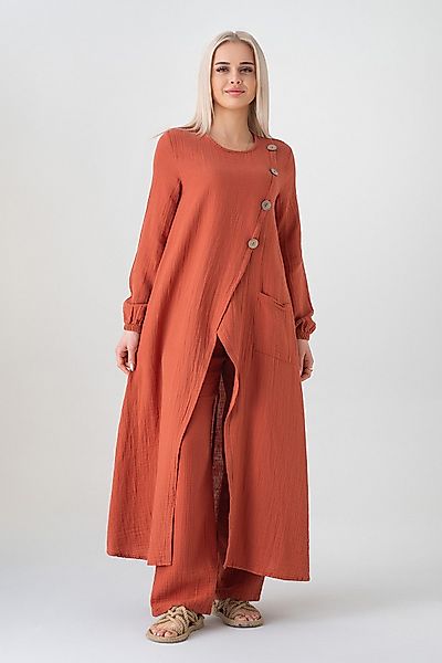 WENOR Longtunika Musselin mit Frontschlitz, Knopfdetail, günstig online kaufen