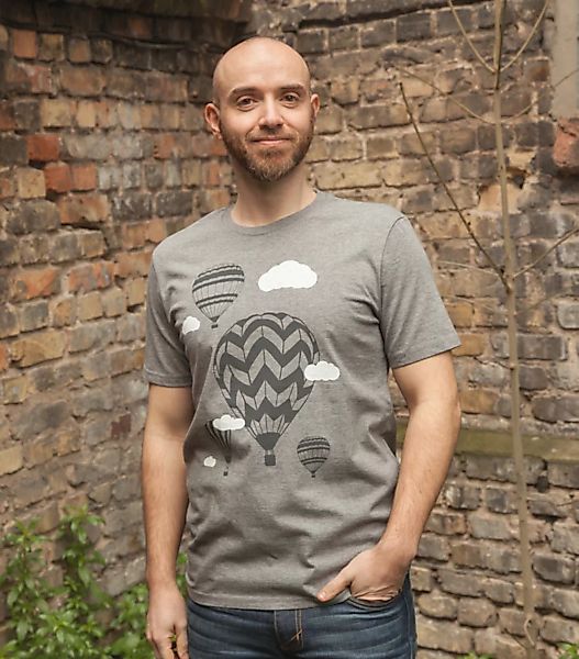 Heißluftballons & Wolken - Fair Wear Männer T-shirt - Heather Grey günstig online kaufen