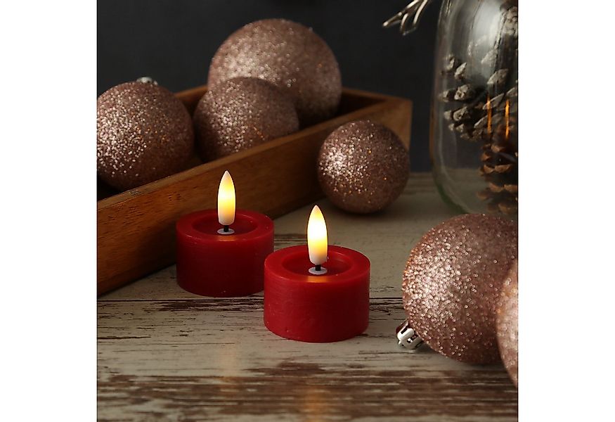 Adilina LED-Kerze LED Teelichter Lina Rustik Optik mit Batterien Echtwachs günstig online kaufen