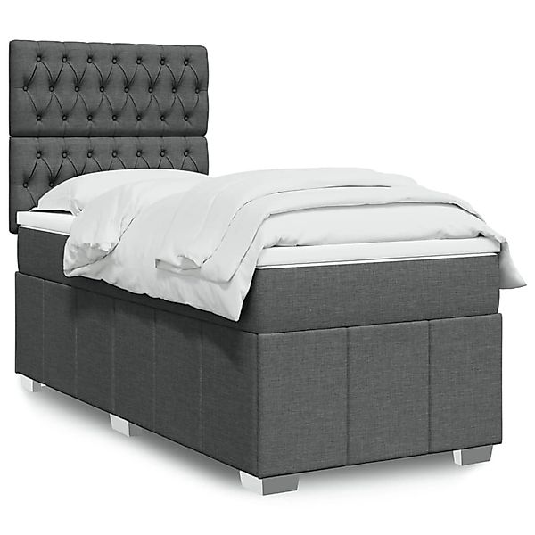 vidaXL Boxspringbett mit Matratze Dunkelgrau 90x190 cm Stoff 3293831 günstig online kaufen