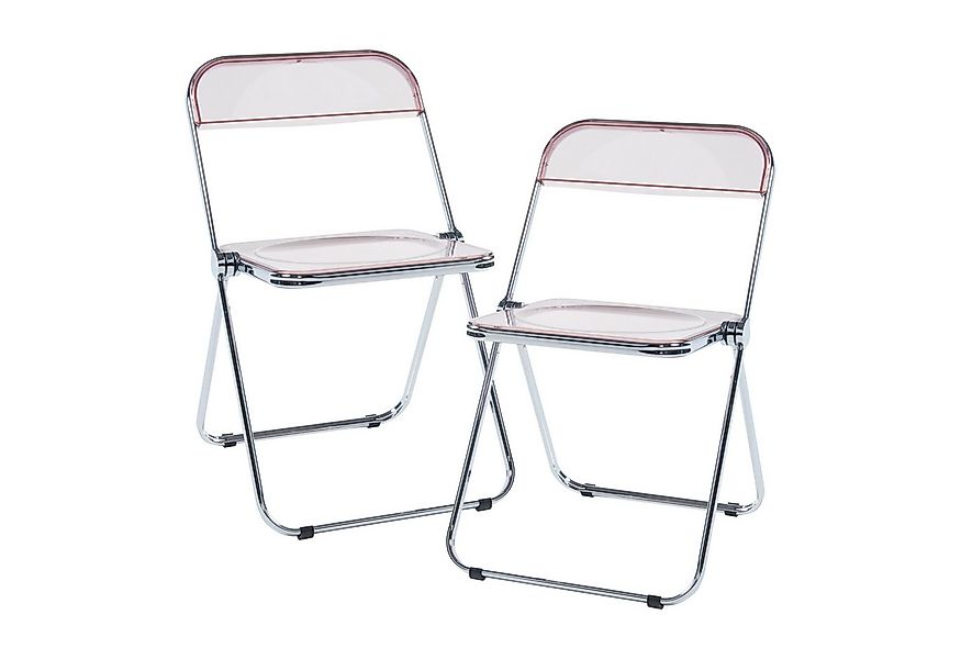 en.casa Klappstuhl (2 St), »Pornainen« Besucherstuhl Stahlgestell Rosa, tra günstig online kaufen