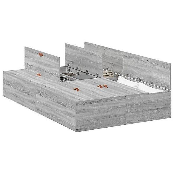 vidaXL Bett Stauraum-Bettgestell Grau Sonoma 120x190 cm (1-tlg) günstig online kaufen