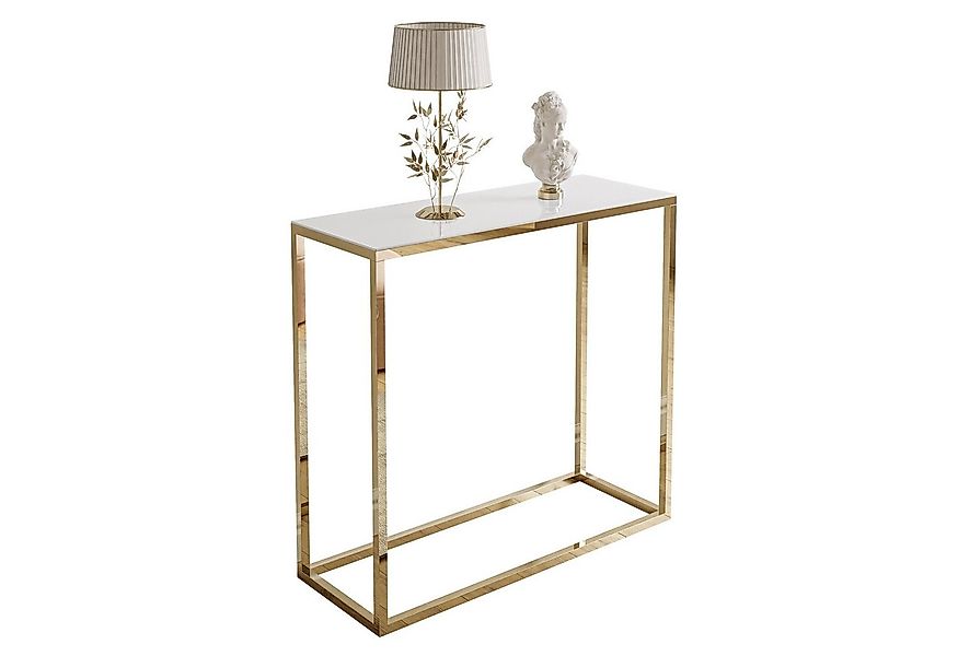 Lookway Konsolentisch MODERN GLASS mit goldfarbenem, verchromtem Gestell (1 günstig online kaufen