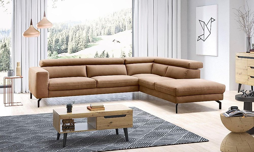 PLACES OF STYLE Ecksofa »Olanta, modern und bequem, Breite 305cm, Fuß 16cm günstig online kaufen