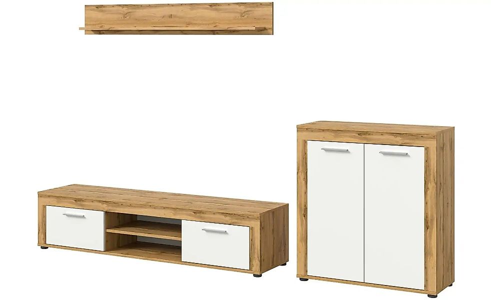 Wohnwand  Bardenas ¦ holzfarben ¦ Maße (cm): B: 255 H: 159 Wohnwände - Höff günstig online kaufen