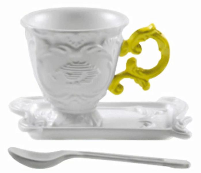 Kaffeetasse I-Coffee keramik gelb Set aus Tasse + Untertasse + Löffel - Sel günstig online kaufen