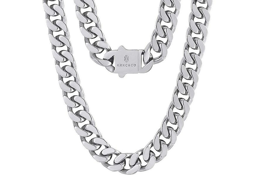 LuxusKollektion Ketten und Armband Set Panzerkette Herren 14mm 18K Gold/Wei günstig online kaufen